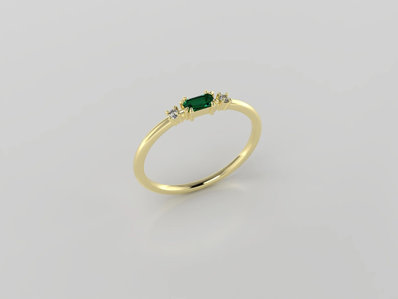 Green sonnet – 14kt Smaragd & DIA