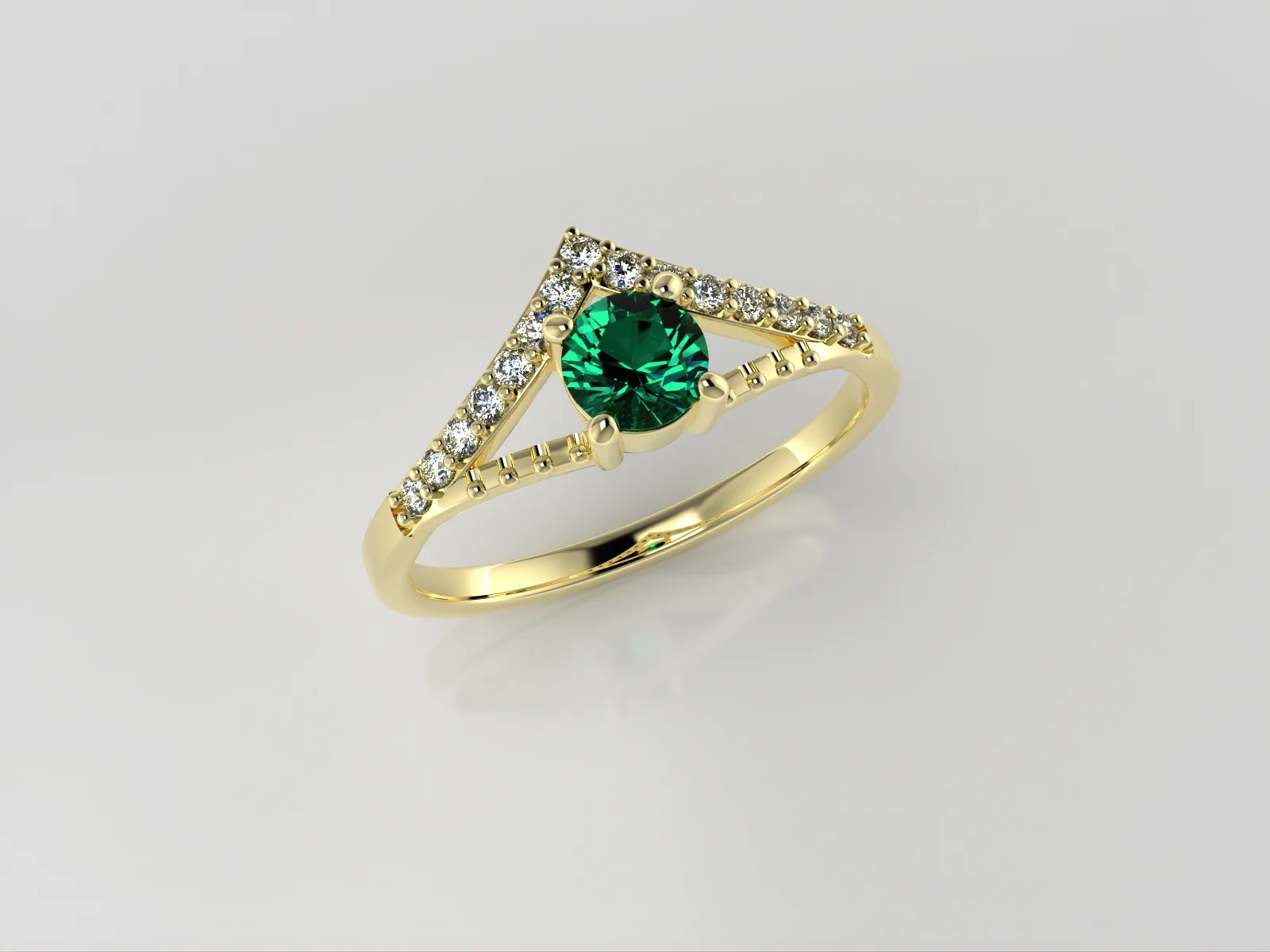 Princess Emerald – 14kt Smaragd & DIA