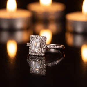 Prsten princess cut – 14kt bijelo zlato